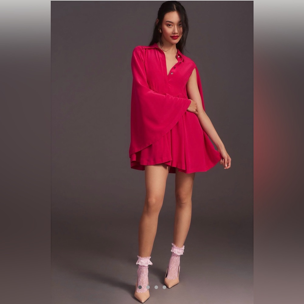 Maeve silk Cape Dress